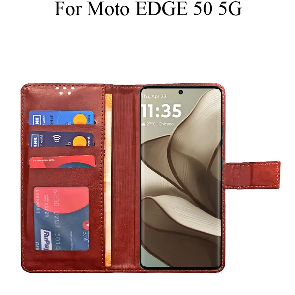 Brown_Premium_Flip_Cover_For_Moto_Edge_50_5G