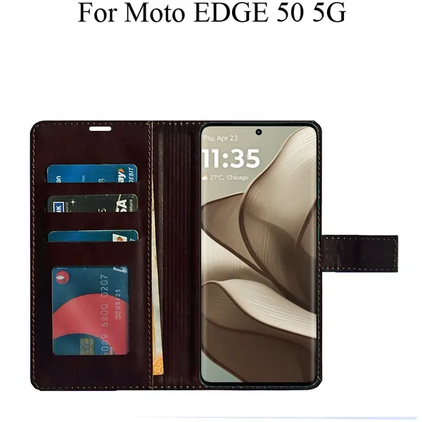 Brown_Premium_Flip_Cover_For_Moto_Edge_50_5G