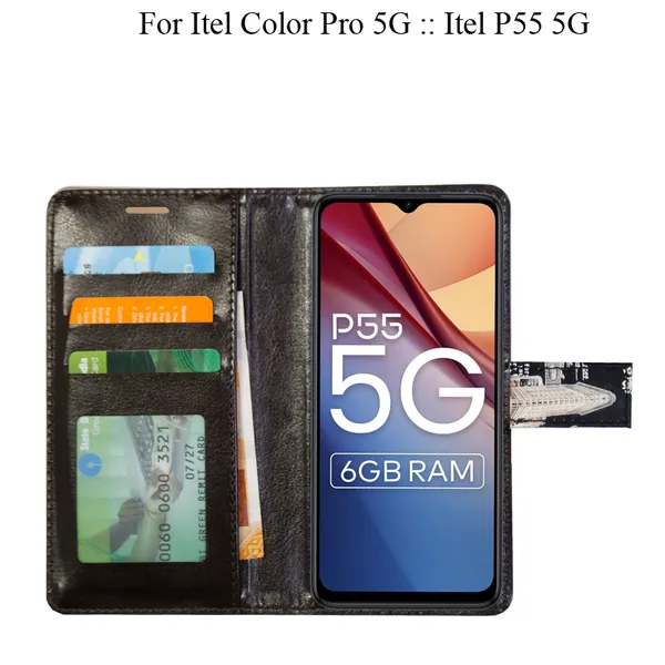 Black_Premium_Flip_Cover_For_Itel_Color_Pro_5G_::_Itel_P55_5G
