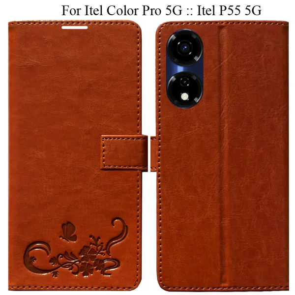Orange_Premium_Flip_Cover_For_Itel_Color_Pro_5G_::_Itel_P55_5G