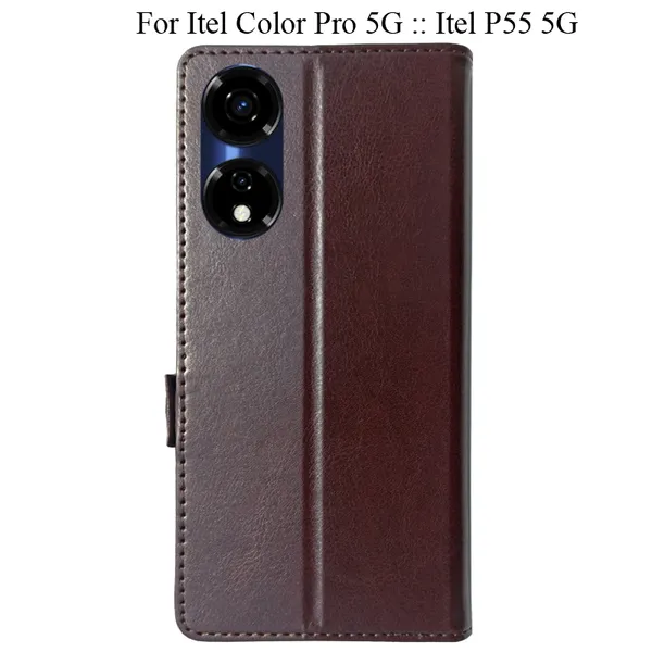Brown_Premium_Flip_Cover_For_Itel_Color_Pro_5G_::_Itel_P55_5G
