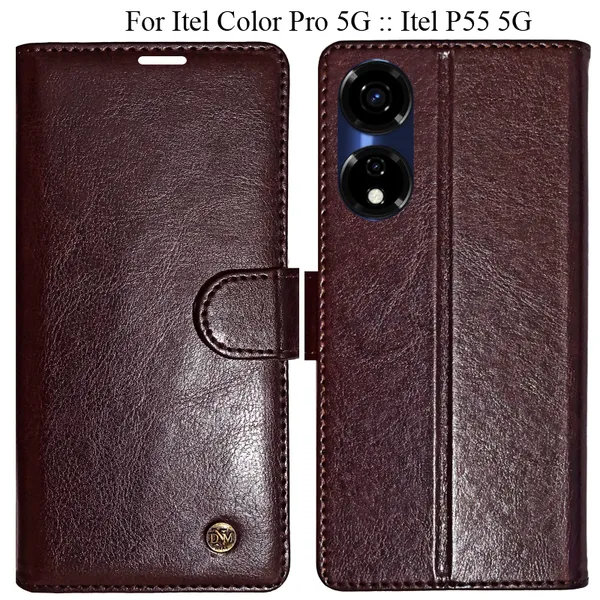 Beige_Premium_Flip_Cover_For_Itel_Color_Pro_5G_::_Itel_P55_5G