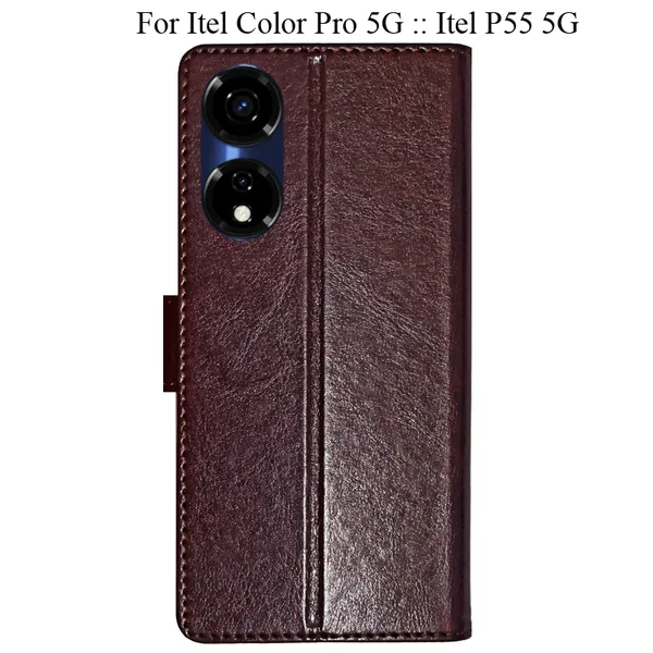 Beige_Premium_Flip_Cover_For_Itel_Color_Pro_5G_::_Itel_P55_5G