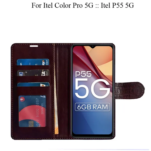 Beige_Premium_Flip_Cover_For_Itel_Color_Pro_5G_::_Itel_P55_5G
