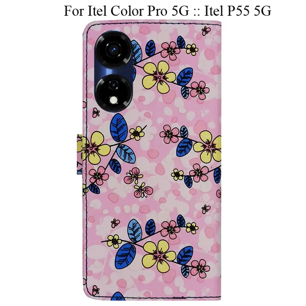Pink_Premium_Flip_Cover_For_Itel_Color_Pro_5G_::_Itel_P55_5G