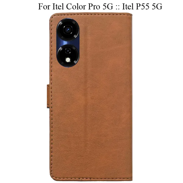 Brown_Premium_Flip_Cover_For_Itel_Color_Pro_5G_::_Itel_P55_5G