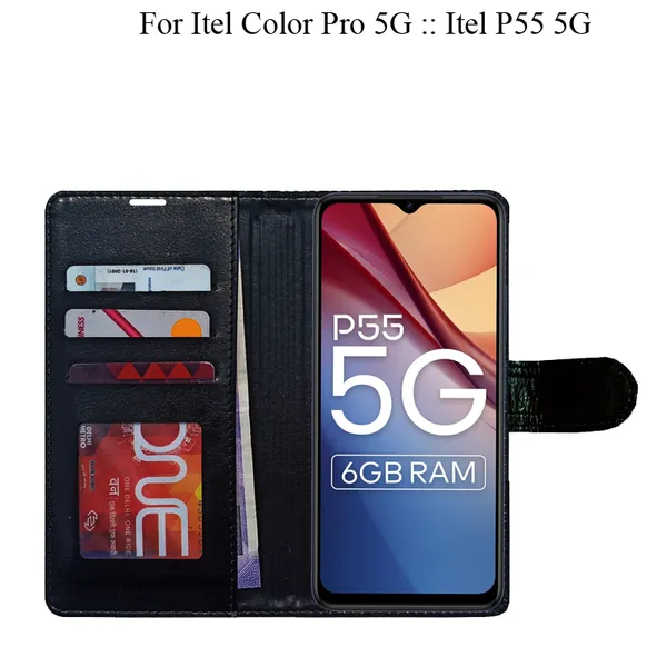 Black_Premium_Flip_Cover_For_Itel_Color_Pro_5G_::_Itel_P55_5G