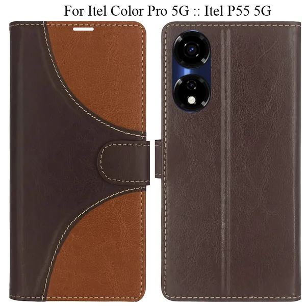 Brown_Premium_Flip_Cover_For_Itel_Color_Pro_5G_::_Itel_P55_5G