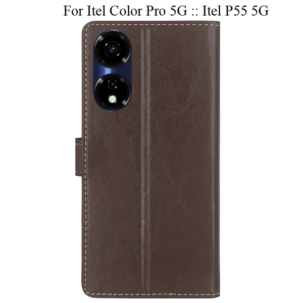 Brown_Premium_Flip_Cover_For_Itel_Color_Pro_5G_::_Itel_P55_5G