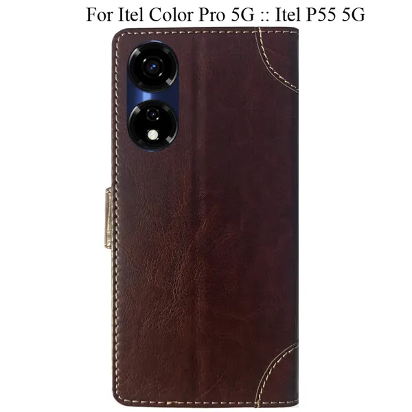 Beige_Premium_Flip_Cover_For_Itel_Color_Pro_5G_::_Itel_P55_5G