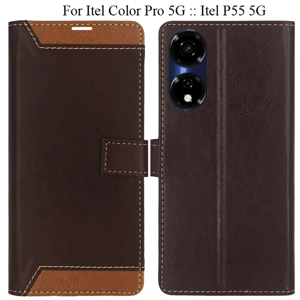 Brown_Premium_Flip_Cover_For_Itel_Color_Pro_5G_::_Itel_P55_5G