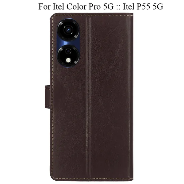 Brown_Premium_Flip_Cover_For_Itel_Color_Pro_5G_::_Itel_P55_5G