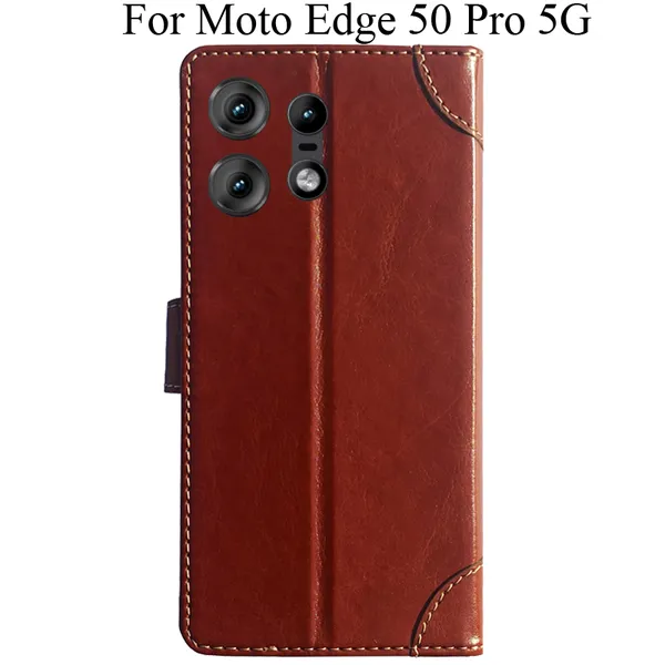Brown_Premium_Flip_Cover_For_Moto_Edge_50_Pro_5G