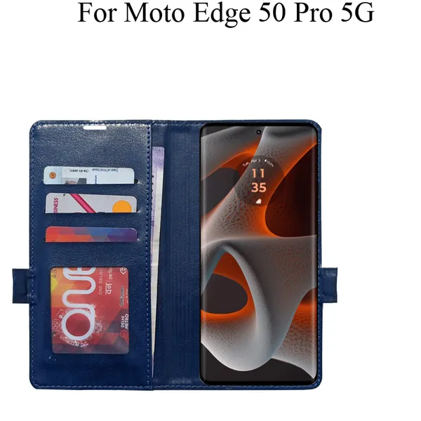 Blue_Premium_Flip_Cover_For_Moto_Edge_50_Pro_5G