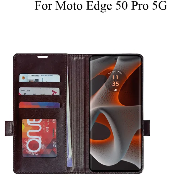 Brown_Premium_Flip_Cover_For_Moto_Edge_50_Pro_5G
