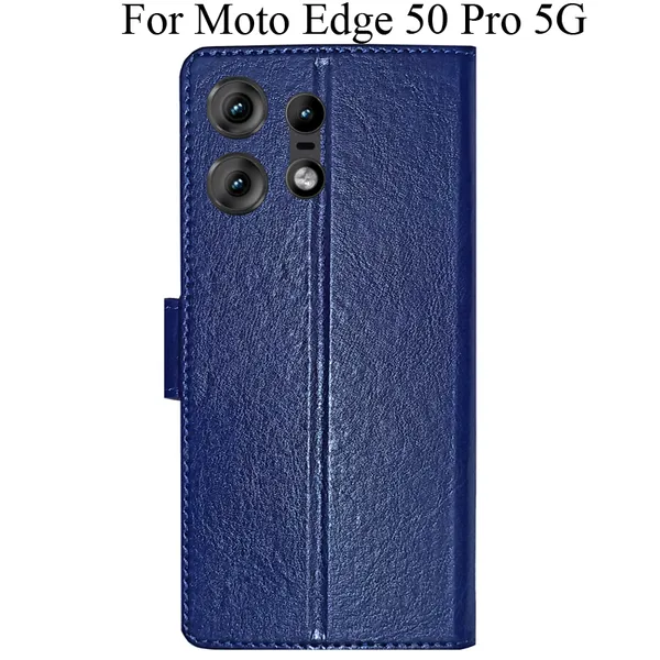 Blue_Premium_Flip_Cover_For_Moto_Edge_50_Pro_5G