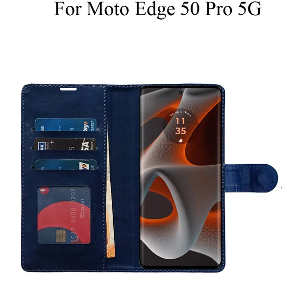Blue_Premium_Flip_Cover_For_Moto_Edge_50_Pro_5G
