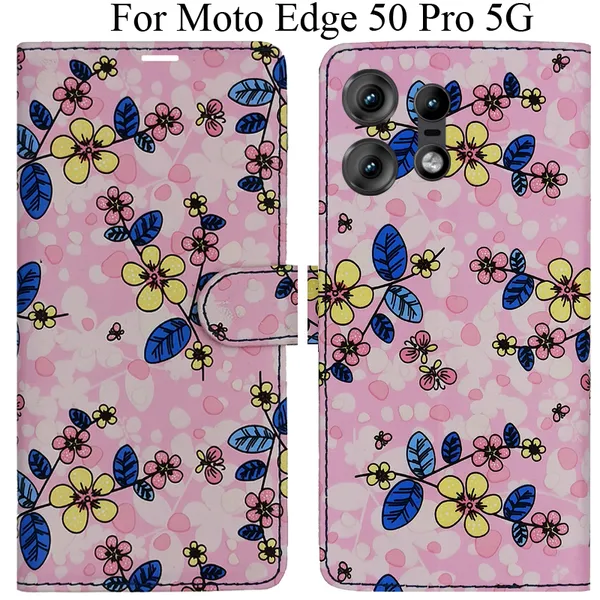 Pink_Premium_Flip_Cover_For_Moto_Edge_50_Pro_5G