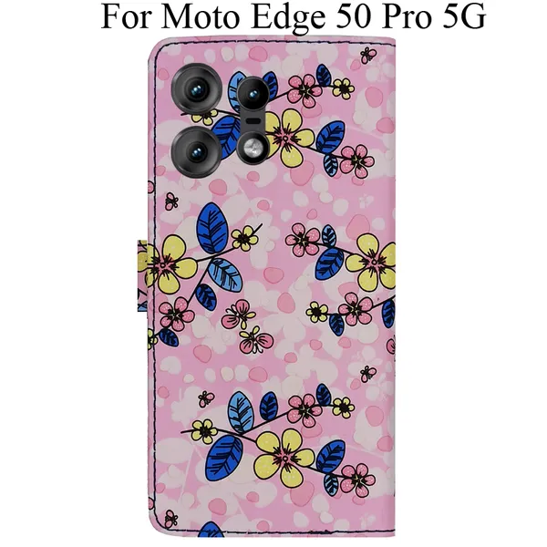 Pink_Premium_Flip_Cover_For_Moto_Edge_50_Pro_5G
