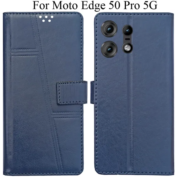 Blue_Premium_Flip_Cover_For_Moto_Edge_50_Pro_5G