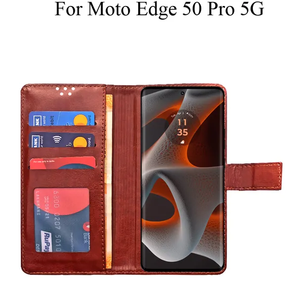 Brown_Premium_Flip_Cover_For_Moto_Edge_50_Pro_5G