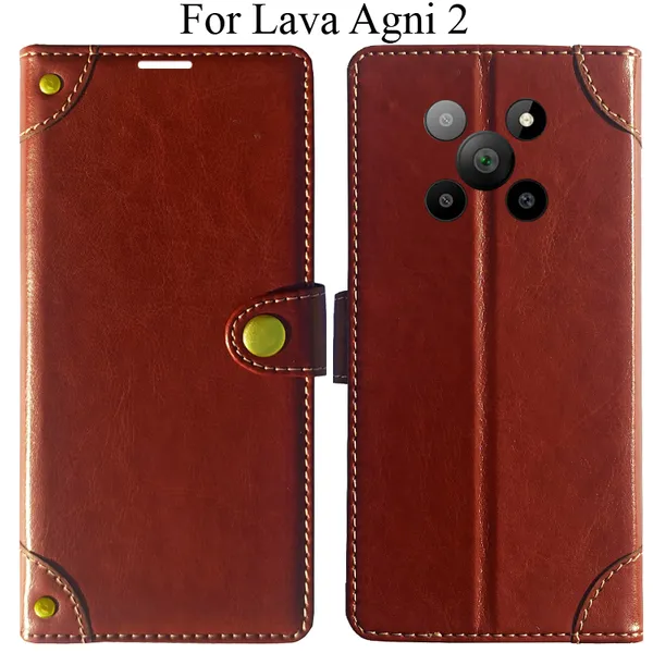 Brown_Premium_Flip_Cover_For_Lava_Agni_2_5G