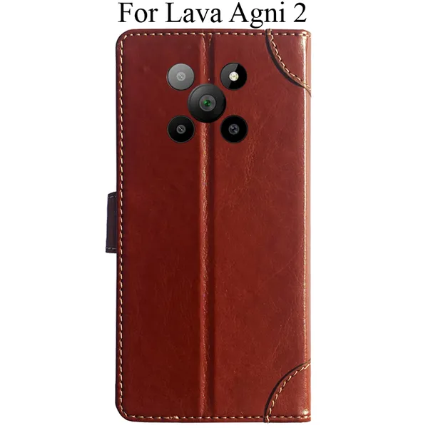 Brown_Premium_Flip_Cover_For_Lava_Agni_2_5G