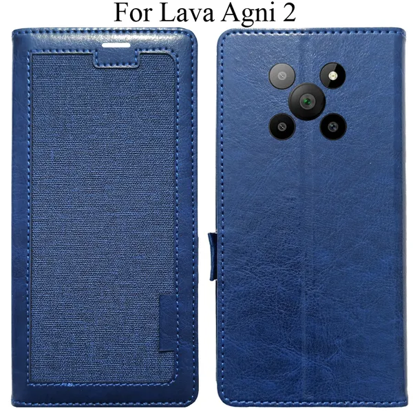 Blue_Premium_Flip_Cover_For_Lava_Agni_2_5G