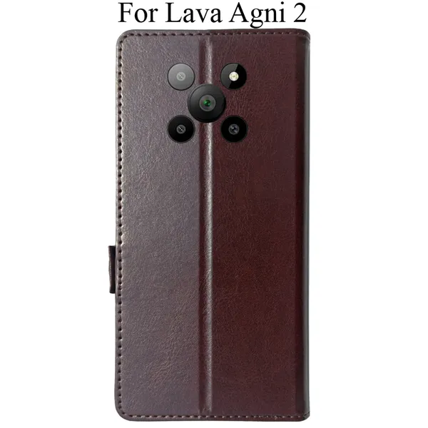 Brown_Premium_Flip_Cover_For_Lava_Agni_2_5G