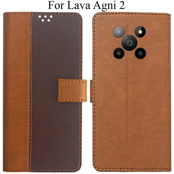 Brown_Premium_Flip_Cover_For_Lava_Agni_2_5G