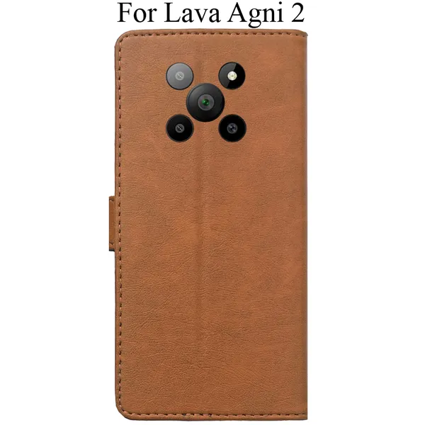 Brown_Premium_Flip_Cover_For_Lava_Agni_2_5G