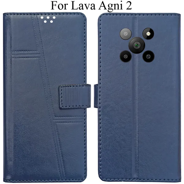 Blue_Premium_Flip_Cover_For_Lava_Agni_2_5G