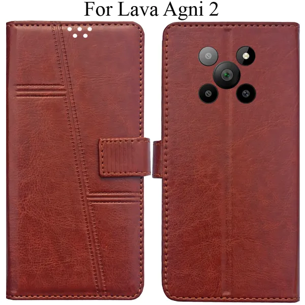 Brown_Premium_Flip_Cover_For_Lava_Agni_2_5G