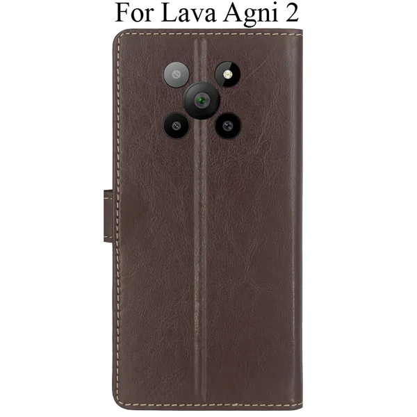 Brown_Premium_Flip_Cover_For_Lava_Agni_2_5G
