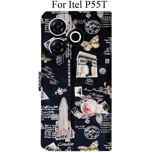 Black_Premium_Flip_Cover_For_Itel_P55T