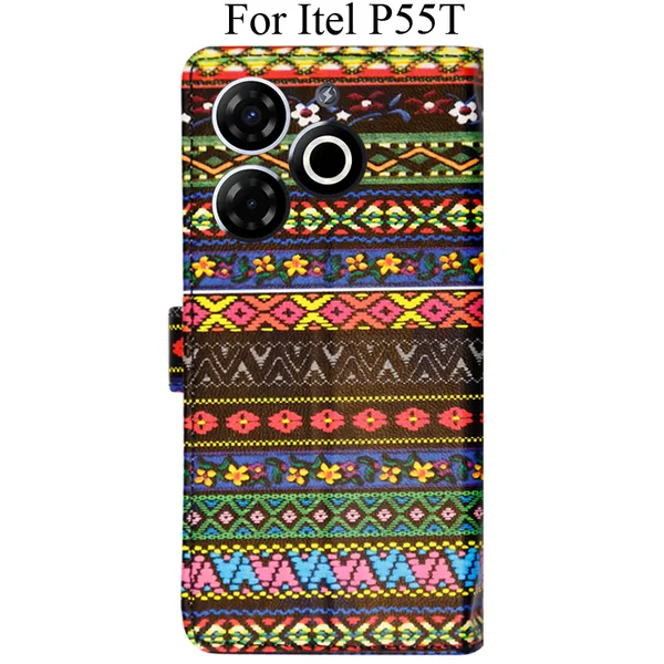 Multicolor_Premium_Flip_Cover_For_Itel_P55T