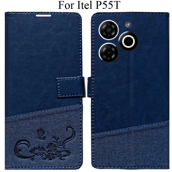 Blue_Premium_Flip_Cover_For_Itel_P55T