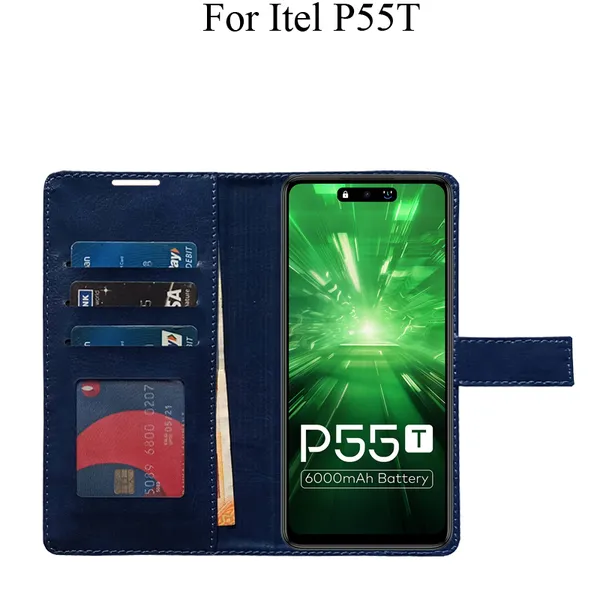 Blue_Premium_Flip_Cover_For_Itel_P55T