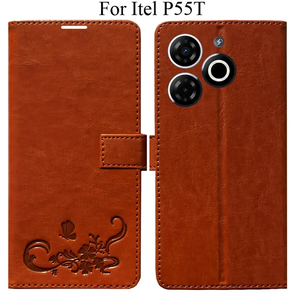 Orange_Premium_Flip_Cover_For_Itel_P55T