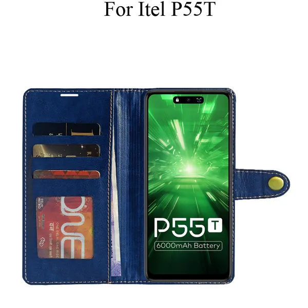 Blue_Premium_Flip_Cover_For_Itel_P55T