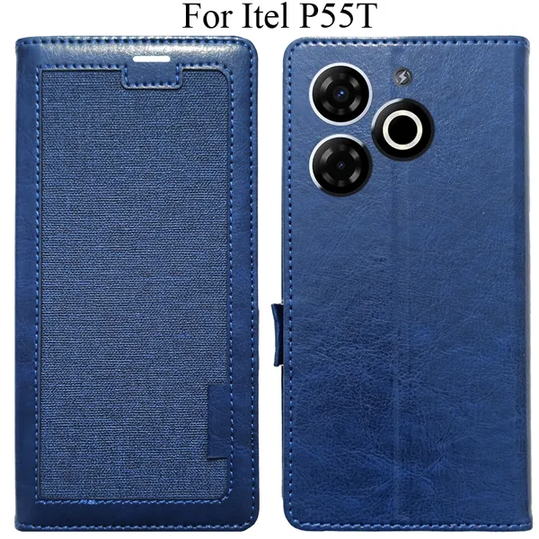 Blue_Premium_Flip_Cover_For_Itel_P55T