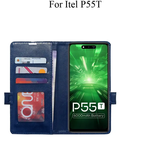 Blue_Premium_Flip_Cover_For_Itel_P55T