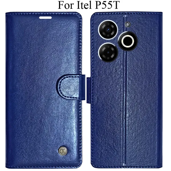 Blue_Premium_Flip_Cover_For_Itel_P55T