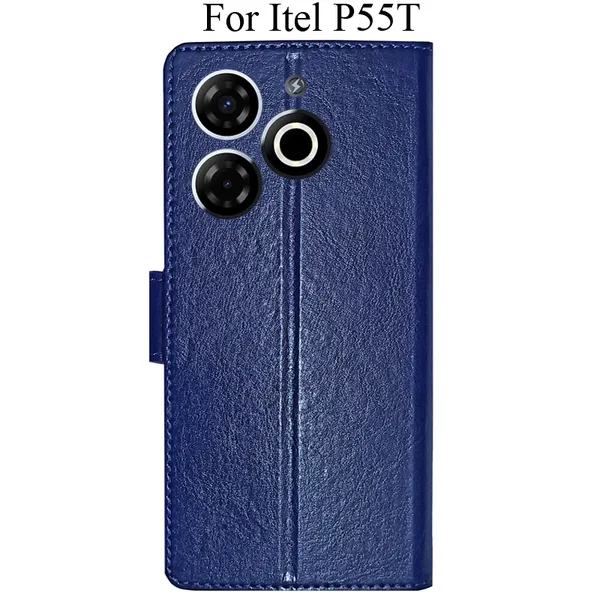 Blue_Premium_Flip_Cover_For_Itel_P55T