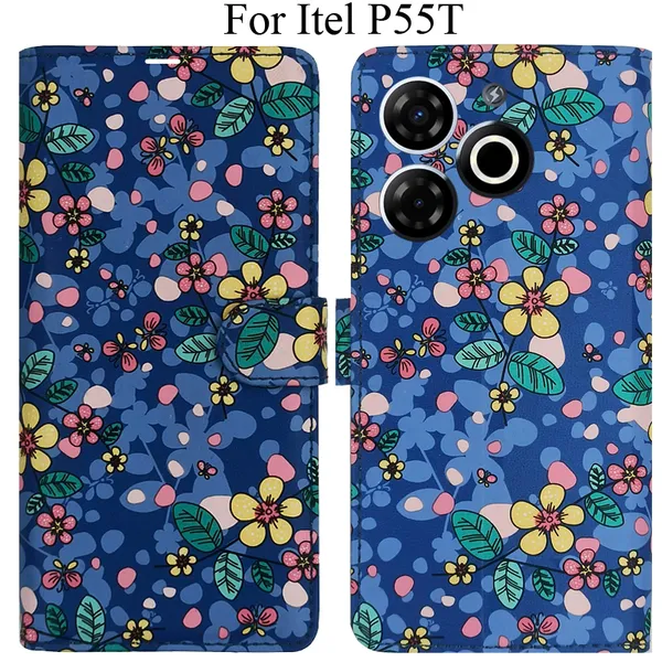Blue_Premium_Flip_Cover_For_Itel_P55T
