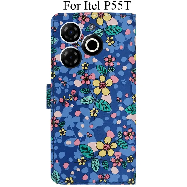 Blue_Premium_Flip_Cover_For_Itel_P55T