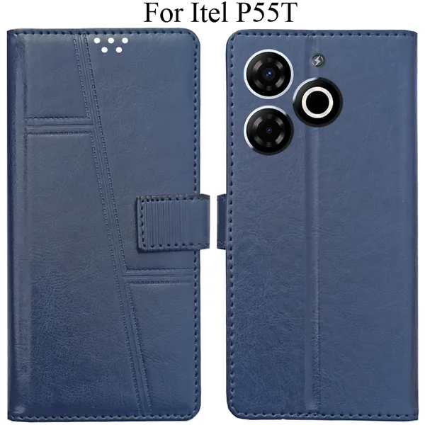 Blue_Premium_Flip_Cover_For_Itel_P55T