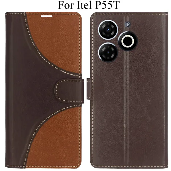 Brown_Premium_Flip_Cover_For_Itel_P55T