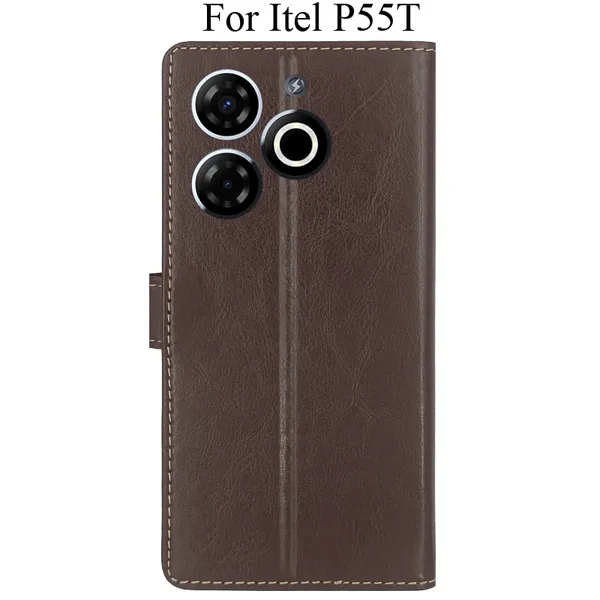 Brown_Premium_Flip_Cover_For_Itel_P55T
