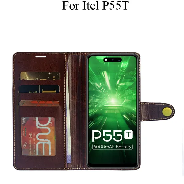 Beige_Premium_Flip_Cover_For_Itel_P55T